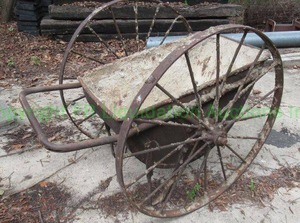 lot 258 image: Antique wheelbarrow all steel