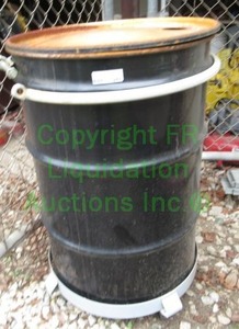 lot 247 image: 55 gallon drum (empty) on drum rollers
