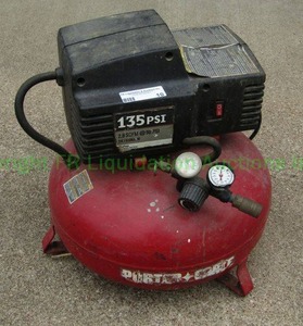 lot 10 image: Porter Cable 6 gallon portable air compressor