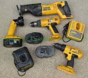lot 38 image: Dewalt cordless power tools as shown