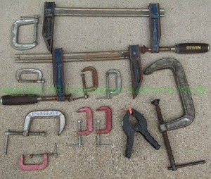 lot 47 image: Assorted C clamps including Irwin, Husky, Columbian