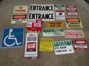 lot 63 image: Assorted safety signs as shown
