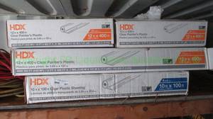 lot 287 image: HDZ clear painters plastic rolls 4 count