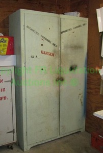 lot 74 image: Custom built storage cabinet 47 x 19 x 78, contents not included