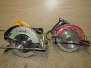 lot 82 image: Dewalt DW362 and Skil 5150 circular saws