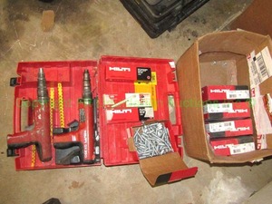 lot 88 image: Hilti DX350 powder actuated nail guns (2 total) plus fastener nails