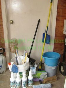 lot 134 image: Assorted cleaning supplies as shown