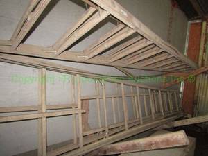 lot 143 image: Wood folding ladders 2 count