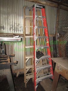 lot 149 image: Werner and columbia 8ft folding ladders