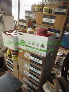 lot 171 image: Danger Do Not Enter and Caution Stand back tape rolls, pallet full