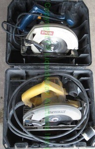 lot 306 image: Dewalt and Ryobi circular saws