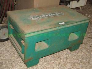 lot 194 image: Greenlee metal utility chest 14 x 32 x 19