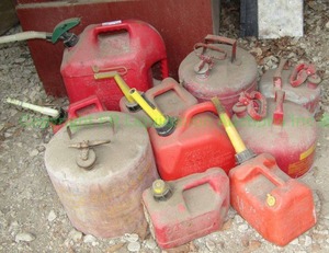 lot 244 image: Assorted gas cans as shown