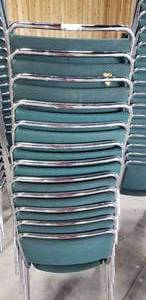 lot 30 image: Green Upholstered Chairs (12 Total)