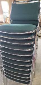 lot 36 image: Green Upholstered Chairs (12 Total)