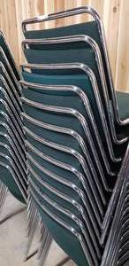 lot 35 image: Green Upholstered Chairs (12 Total)
