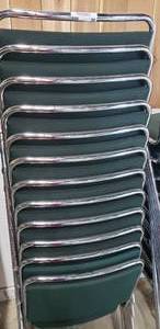 lot 34 image: Green Upholstered Chairs (12 Total)