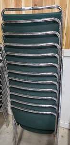 lot 38 image: Green Upholstered Chairs (12 Total)