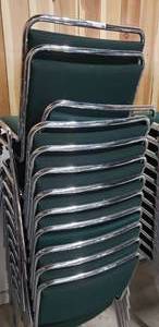 lot 39 image: Green Upholstered Chairs (12 Total)