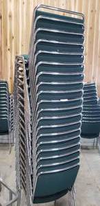 lot 82 image: Green Chairs, stackable, 19 total