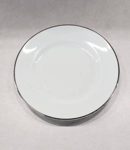 lot 100 image: White Silver Rimmed Plate 8 approx., 35 total