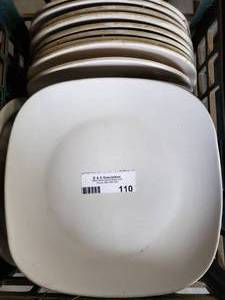 lot 110 image: White Square dinner plates 10 approx., 30 total