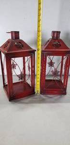 lot 76 image: Tea Light Candle Lanterns  W 7 x H 15, 2 Total