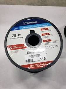 lot 115 image: Westinghouse LED Landscape lighting cable 75    18 gauge, 4 rolls total