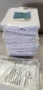 lot 120 image: 22 Gefeii 70 White Round Tablecloth  1 White tablecloth (says 90x132 on bag)