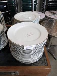lot 167 image: Strawberry Street 10.5 White Dinner Plates (40 Plates total)