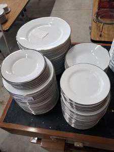 lot 172 image: 20 - Strawberry Street 10.5 White Dinner Plates, 20 - 7.5 Salad Plates, 20 - 6.5 Dessert Plates, 15 - Bread and Butter Plates, 15 - 8 Bowls