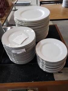 lot 175 image: 20 - Strawberry Street 10.5 White Dinner Plates, 20 - 7.5 Salad Plates, 15 - 6.5 Dessert Plates, 15 - Bread and Butter Plates