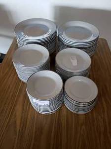 lot 176 image: 30 - Strawberry Street 10.5 White Dinner Plates, 30 - 7.5 Salad Plates, 30 - Bread and Butter Plates