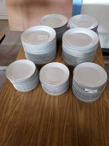 lot 177 image: 69 - Strawberry Street 10.5 White Dinner Plates, 52 - 7.5 Salad Plates