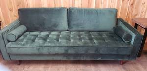 lot 134 image: Emerald Green Sofa ( W 87 x D 34 x H 35 approx.)