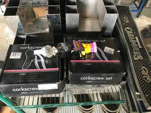 lot 202 image: Bar Equipment Menu Holders, Napkin and Stir Stick Holders, 2 Cork Screw Sets, 1 Bar Tap Top, 16 Overflow Mats