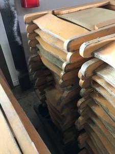 lot 314 image: Folding Wood Chairs, 18 Seat Height, 31 Back, 17 total