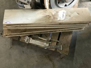 lot 321 image: 7 White Shelving, Hooks for Slotted Rails