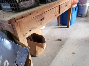 lot 415 image: Wood Table with 2 Drawers