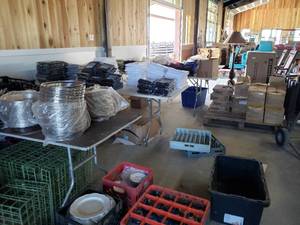 lot 423 image: 5 - Wood Folding Tables (30 x 96), 3 Plastic Covered, (Tables Only)