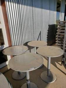 lot 443 image: 4 Heavy Weight Base Metal Bistro Tables