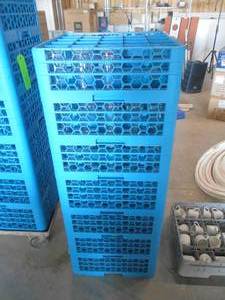 lot 424 image: 6 Trays of High Ball Glass (5 Full, 1 Partial), 2 Mix Glasses, Large Shot, Wine