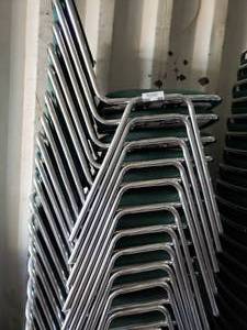 lot 455 image: Stack of 20 Upholstered Green Chairs ( In Container, Pick A Stack)