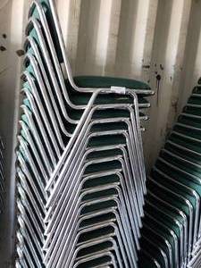 lot 456 image: Stack of 20 Upholstered Green Chairs ( In Container, Pick A Stack)