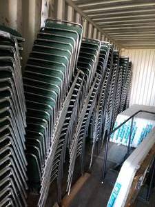 lot 457 image: Stack of 20 Upholstered Green Chairs ( In Container, Pick A Stack)