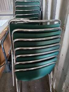 lot 469 image: Stack of 7 Green Upholstered Chairs