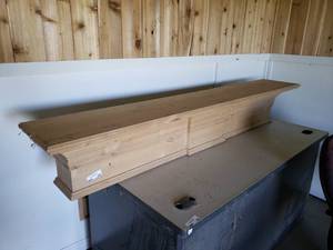lot 486 image: Pinewood Mantel Unfinished 12 x 74 Top, 7 x 66 Bottom, 12 Tall