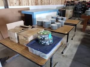 lot 400 image: 3 Adjustable Height Wood Tables, Heavy Duty, 30 x 48, Table Only