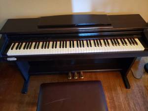 lot 504 image: Roland HP230 Piano with Bench (W55 x D18 x H32.5)
