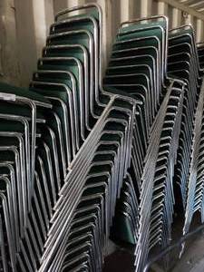 lot 465 image: Stack of 20 Upholstered Green Chairs ( In Container, Pick A Stack)